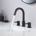 Aquacúbico Cupc sin plomo de 8 pulgadas de 3 pulgadas de 3 hoyos de 2 man-arco de 2 man-spángido de baño negro mate de baño negro